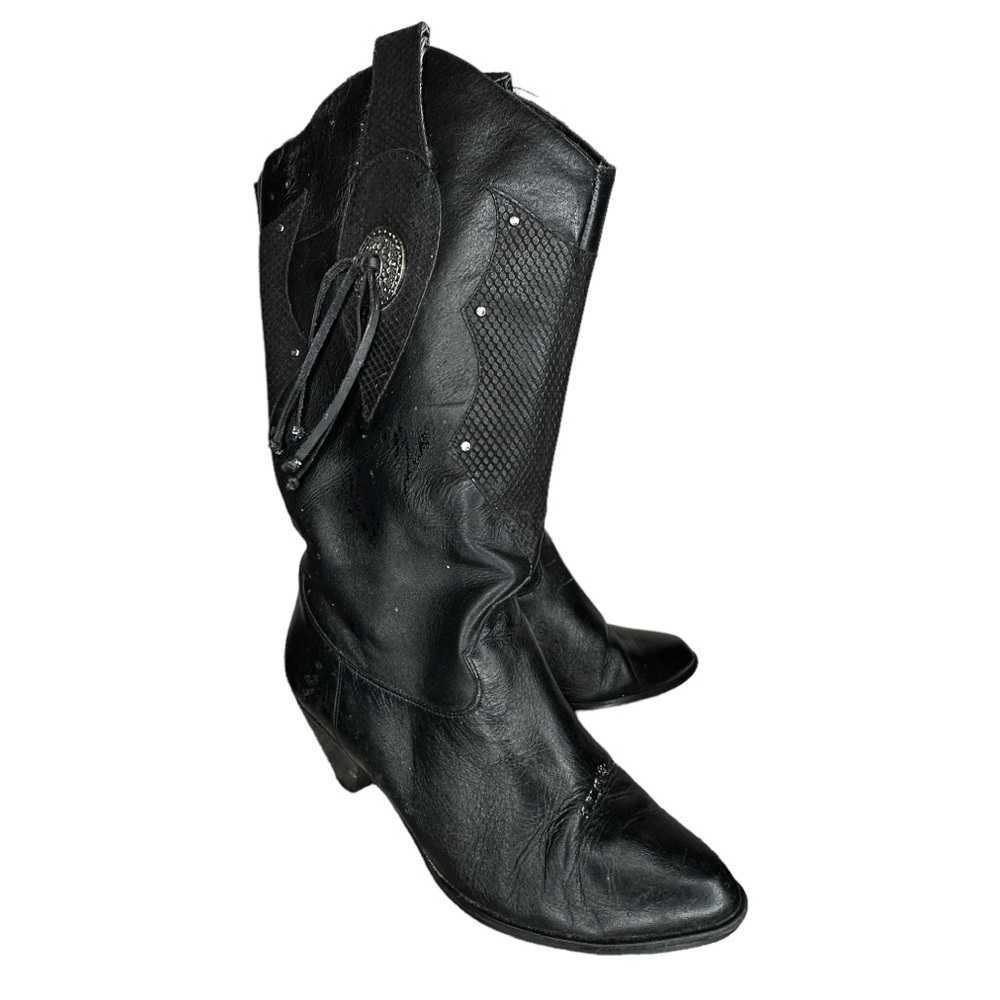 Vintage Flings Black Leather Boots